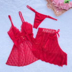 Baby Doll Tule - 3 Peças